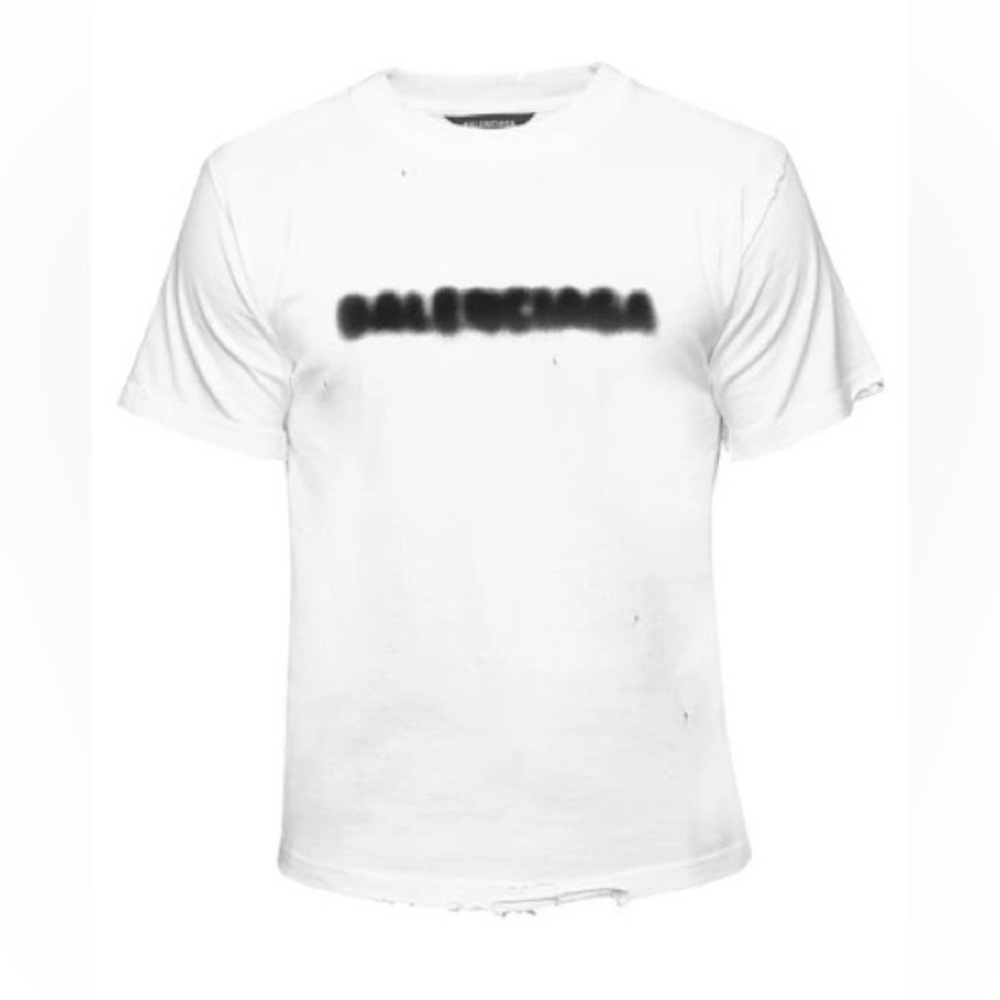 Balenciaga Logo-print distressed cotton-jersey T-shirt